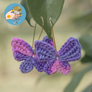 Whimsical Butterfly Crochet Earrings - Kala Curry