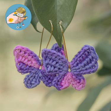Whimsical Butterfly Crochet Earrings - Kala Curry