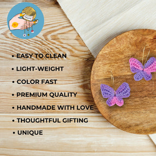 Whimsical Butterfly Crochet Earrings - Kala Curry