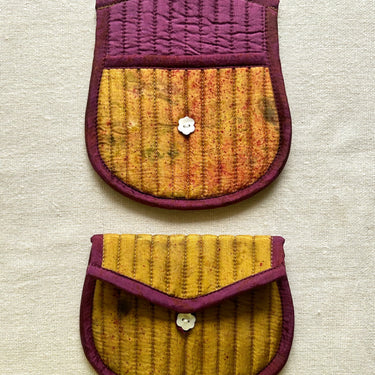 Wildbloom Silk Quilted Trinket Pouch - Kala Curry