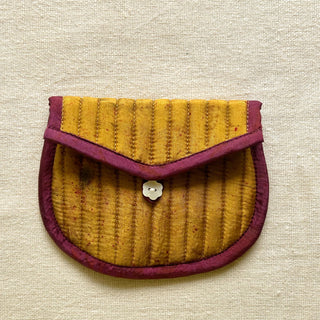Wildbloom Silk Quilted Trinket Pouch - Kala Curry