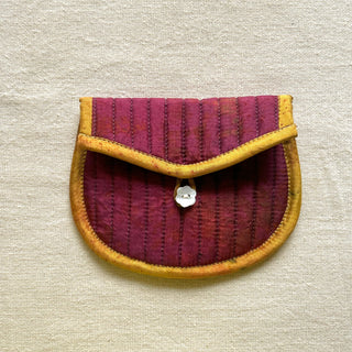 Wisteria Silk Quilted Trinket Pouch - Kala Curry