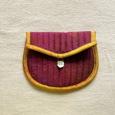 Wisteria Silk Quilted Trinket Pouch - Kala Curry