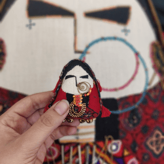Woman of Kutchh Brooch - Kala Curry